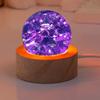 LED Wood Stand Glass Ball Detachable Glaze Beads Glass Sphere Figurine  Home Decoration
