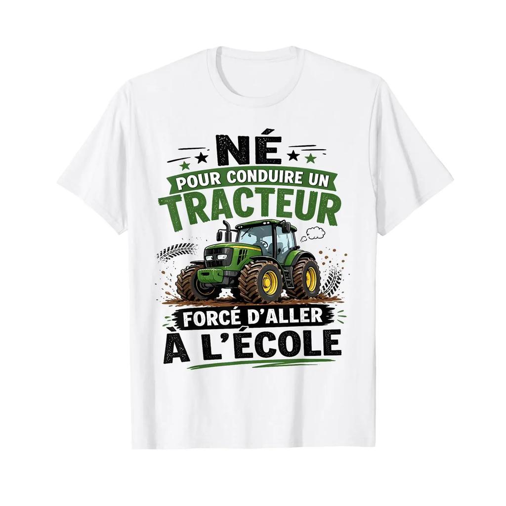 Funny Driving Tractor Boy Farmer Child T Shirt Vintage Slightly Stylish Streetwear Graphic Versatile Fashion
