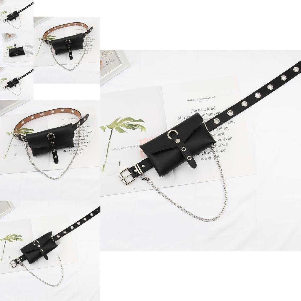 Punk Style Belt For Women With Pu Material And Adjustable Pin Buckle For Fashionable Streetwear
