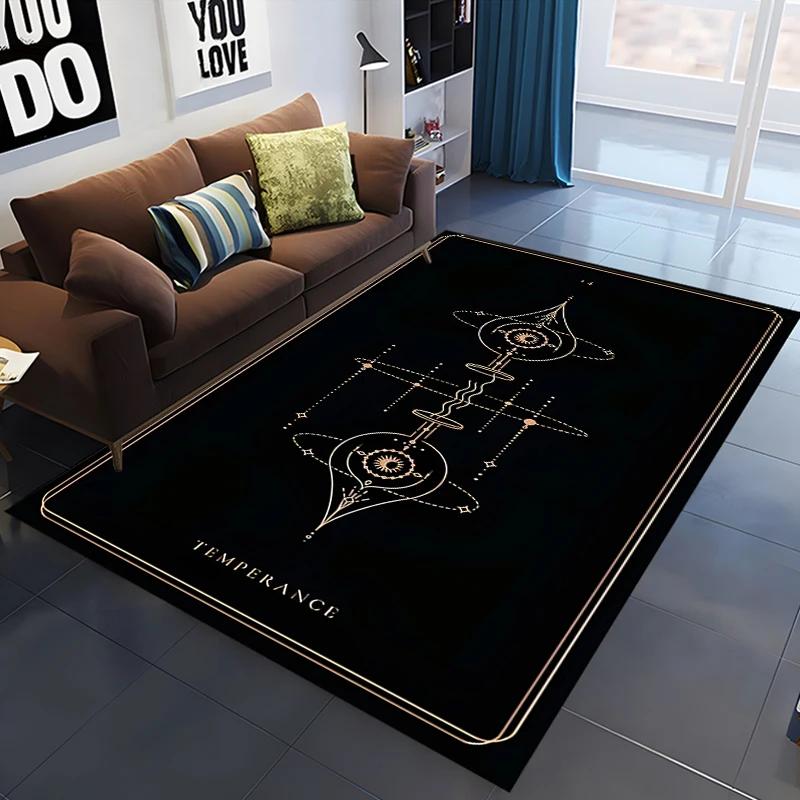 15 Size Tarot Printed Carpet for Living Room Home Decor Large Area Rug Bedroom Floor Rug Non-slip Easy Washable Mat  Floor Mats