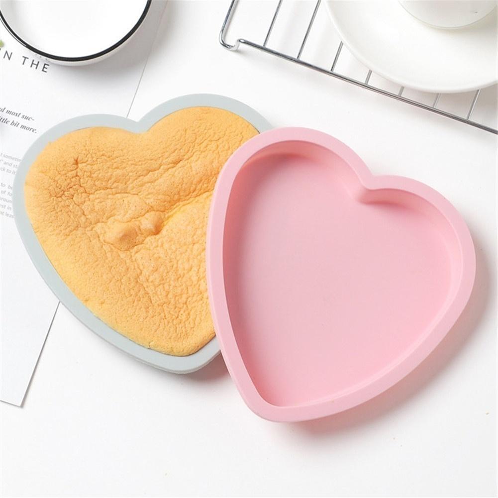 New 4Pcs/set 6 Inches Silicone Small Plate Cake Mold Round Heart-shaped Layered Baking Tray Silicone Mol