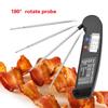 LCD Digital Food Thermometer with Foldable Probe Kitchen Cooking BBQ Grill Temp Tester Black