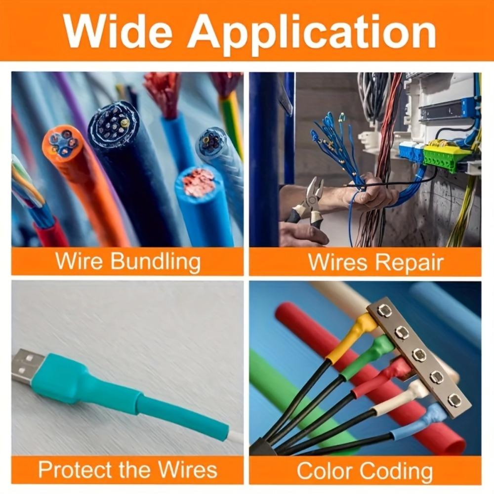 580pcs Heat Shrink Tube Kit Thermoresistant Tubing Heat Shrink Wire Wrapping Electrical Connection Cable Insulation Sleeved Protecter