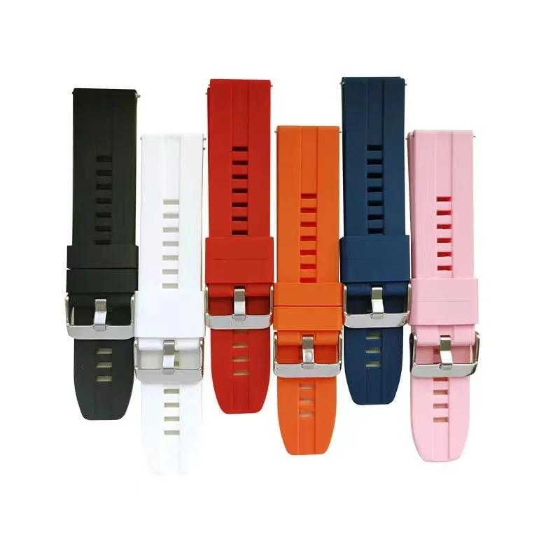 Silicone 20mm 22mm Watch Strap For Samsung Galaxy Watch 7/6/5 Pro 44mm 40mm 4 6 Classic 43mm 47mm Bracelet Sports Band Wristband