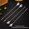 4-Piece Stainless Steel Bar Spoon, 12-inch Spiral Handle Cocktail Mixing Spoon for Bartenders & Home Bars, Long Drink Stirrer for Coffee, Milkshake,