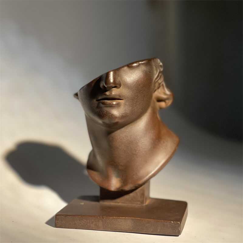 Ceramic Handicrafts Realistic Figure Sculpture David's Artistic Statue Abstract Human Face Greek Figurines Home Decoration