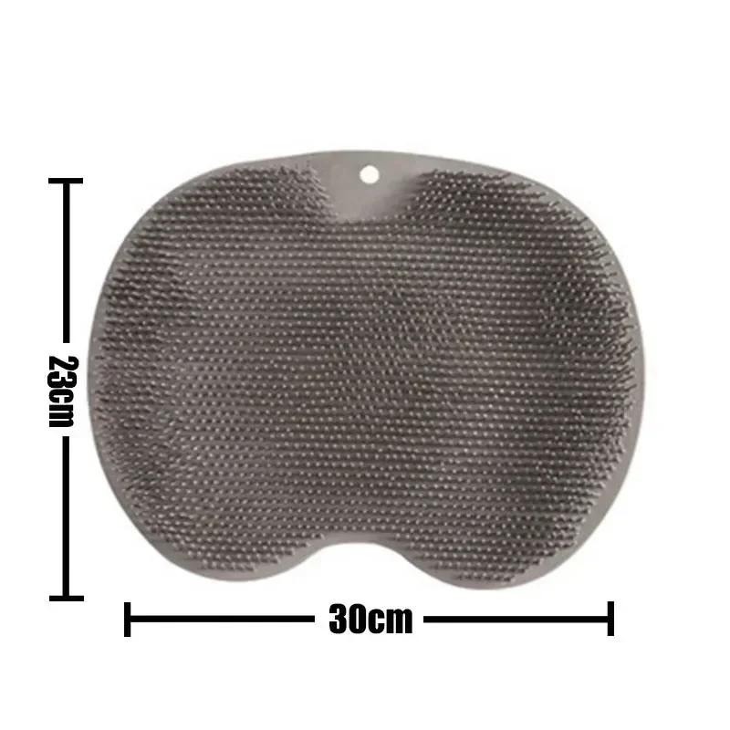 Foot Wash Mat Silicone Sponge Body Brush in The Shower Reusable Wall Mounted Back  Silicone Bath Foot Massage Pad Shower