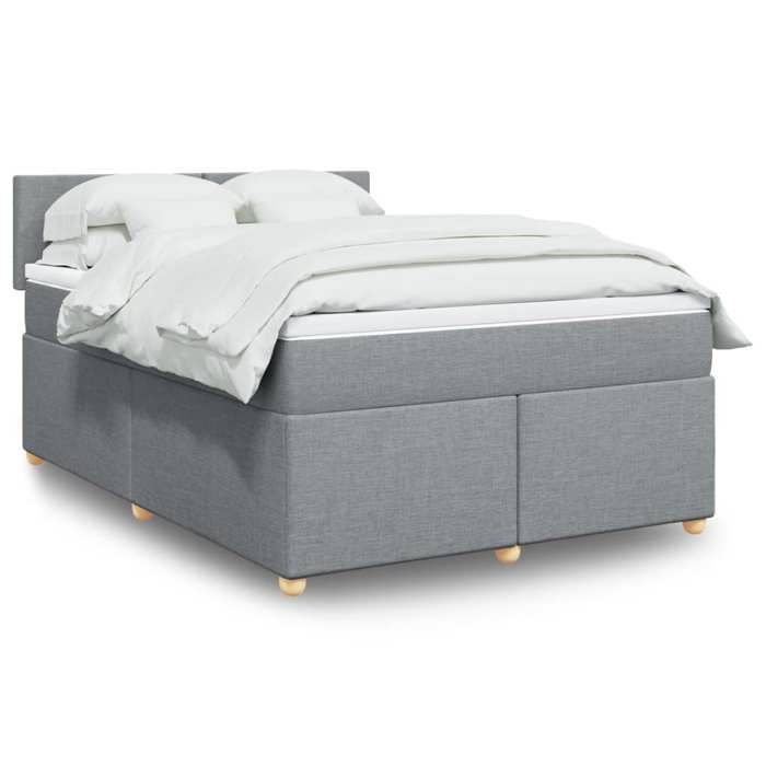 VidaXL Sommier à lattes de lit avec matelas Gris clair 140x200cm Tissu 3288996