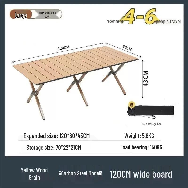 Portable Outdoor Carbon Steel Folding Table for Camping and Picnics