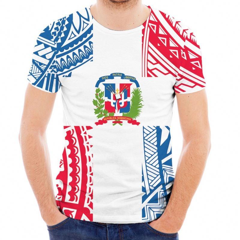 Den dominikanske republikk 3D-trykte T-skjorter for menn kvinner avslappet gate kort ermet topper pustende komfortable utendørssports-t-skjorter