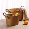 Nordischer handgewebter Seegras-Aufbewahrungskorb Schreibtisch-Organizer Snack Wäsche Bambus gewebt Kreative Heimdekoration Mehrzweckkorb