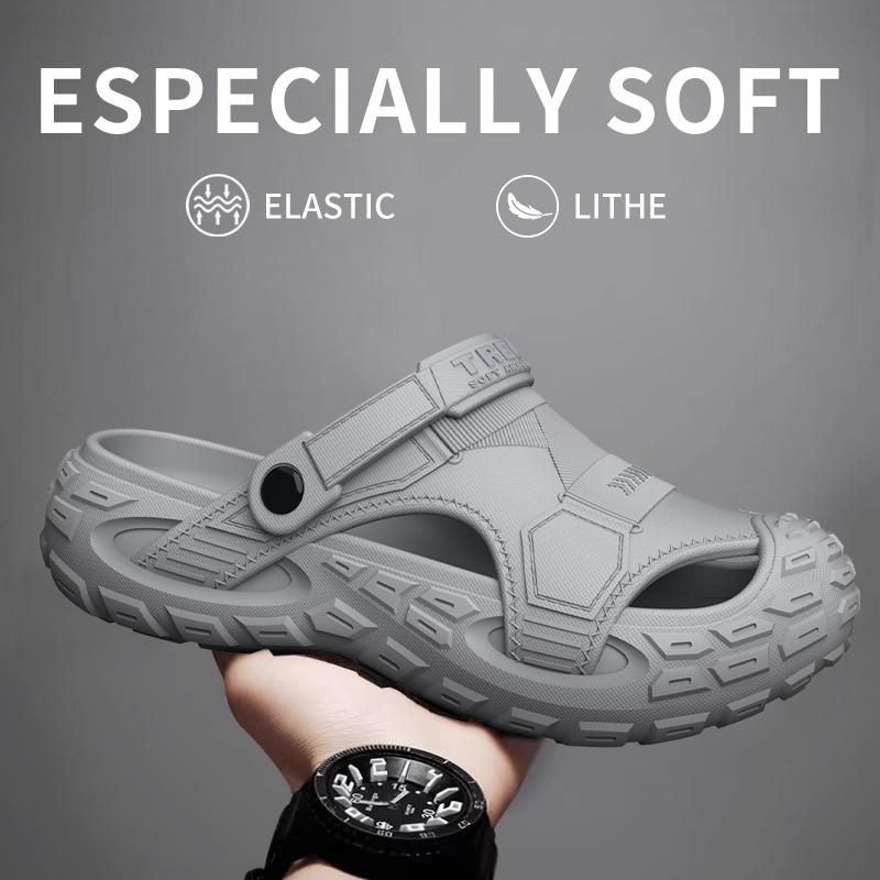 Sommer-EVA-Sandalen für Herren, dicke, weiche Sohle für den Außenbereich, Strandschuhe für Freizeit, Sport und perforierte Schuhe
