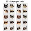 50-500PCS Cute Cat Meme Stickers Roll Trendy Kitten Stickers for Laptop Water Bottle Skateboard Phone Luggage Kids Adult Gift