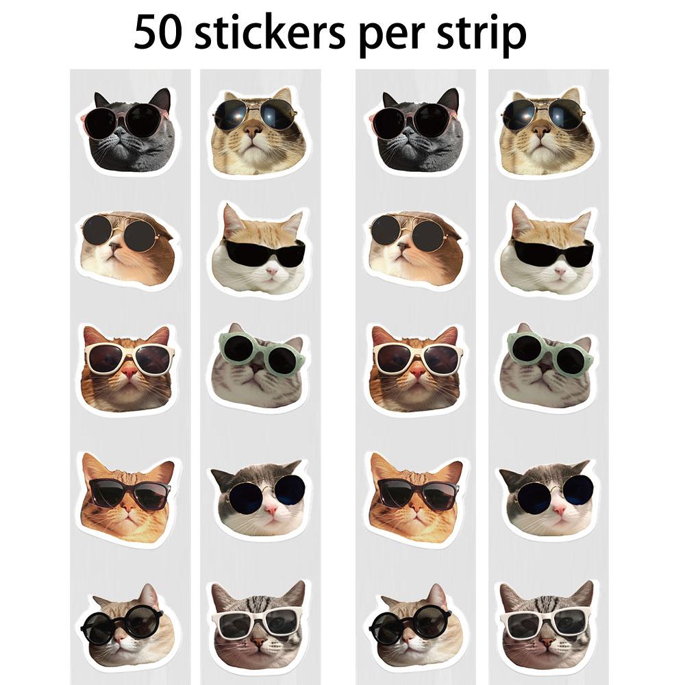 50-500PCS Cute Cat Meme Stickers Roll Trendy Kitten Stickers for Laptop Water Bottle Skateboard Phone Luggage Kids Adult Gift