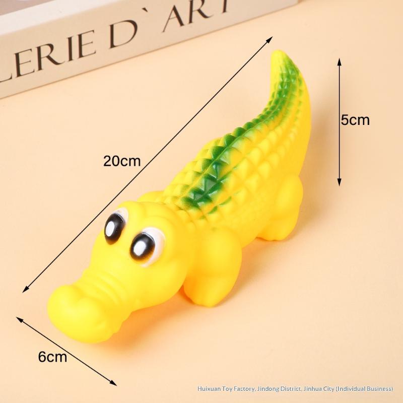 Quietschendes Gummi-Krokodil Hundespielzeug - Langlebiges Kau- und Spiel-Haustierspielzeug für Hunde, Lustiges Tierdesign für interaktive Spiele