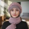 Beret Single Hat New Letter Middle-aged and Elderly Women's Fleece-Lined Thickened Warm Ear Protection Cap Suitable for Outdoor Travel