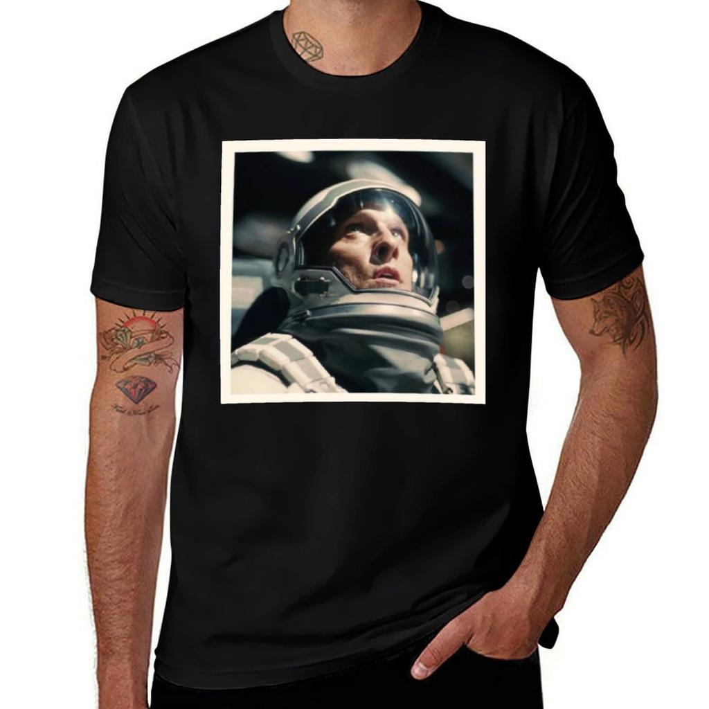 Interstellar Interstellar Interstellar Tshirt Basic Solid Color Short Sleeve Cotton Top