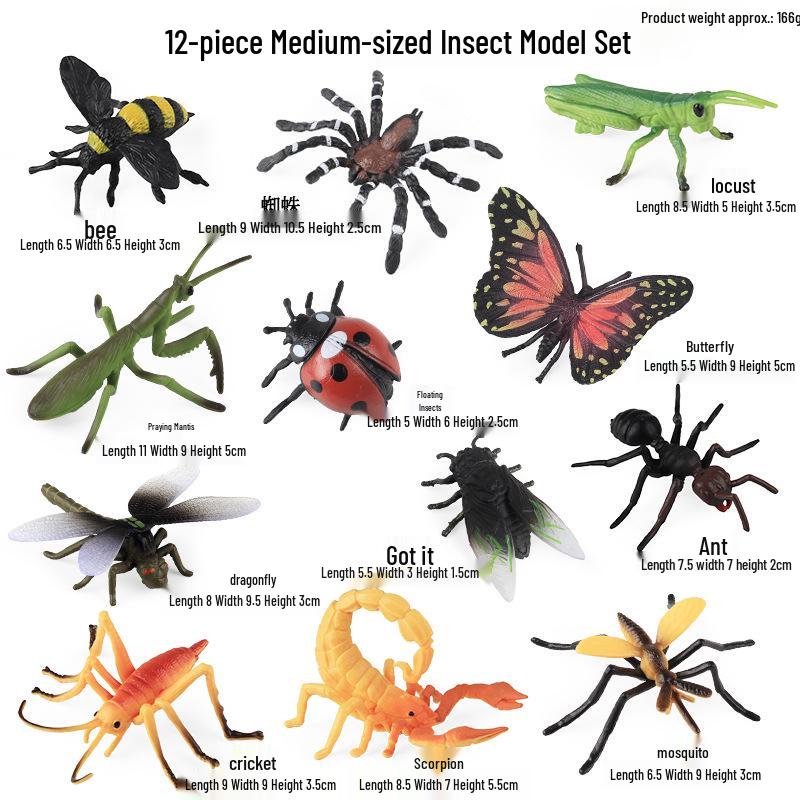 Realistic Insect and Animal Models: Butterfly, Mosquito, Spider, Grasshopper, Cicada, Ant, Scorpion - Children s Educational Toys