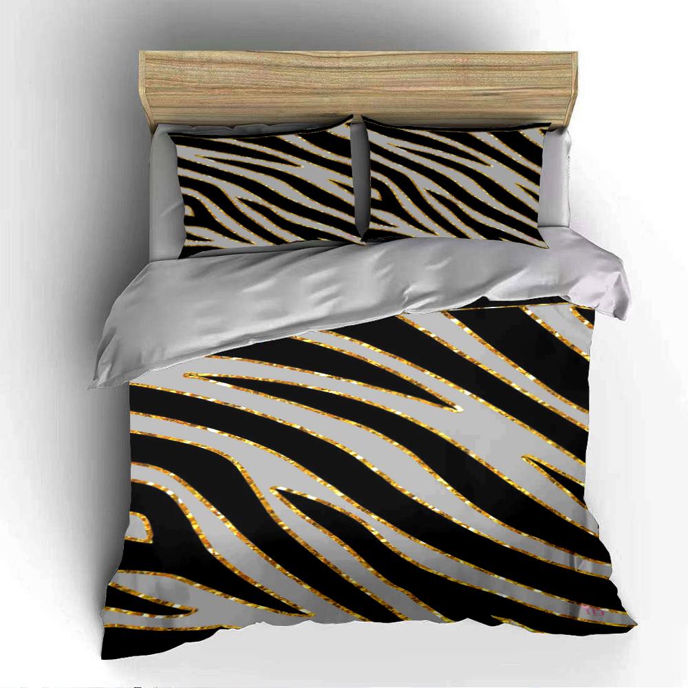 Zebra Stripe Pattern Bedding Set Bedding Set (1 Duvet Cover, 2 Pillowcases, Duvet Not Included)