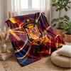 Spain Football Printed Flannel Blanket Skin Friendly Warm Decorative Throw for Indoor Couch Bed Daily Use
