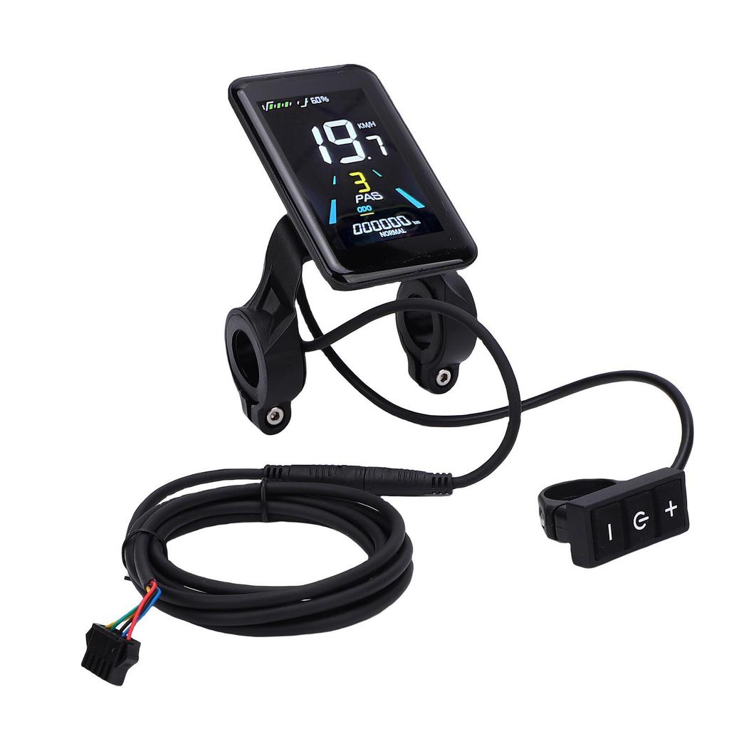 Electric Bike LCD Display Panel 24V 36V 48V 5 Core Color Screen Scooter LCD Display Dashboard with Extension Cable