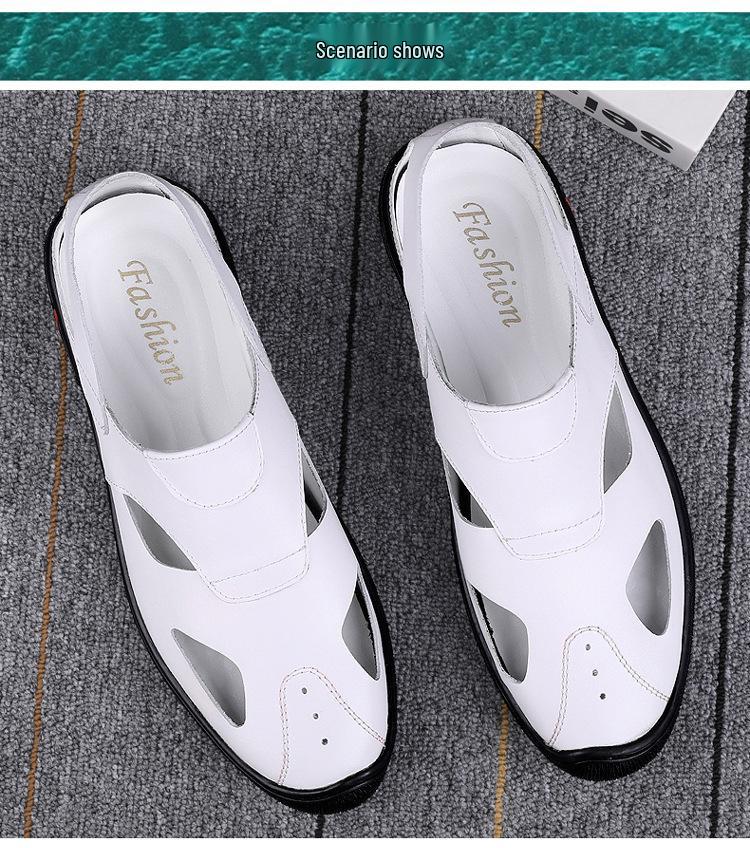 Men's Summer Breathable Cowhide Slip-On Shoes