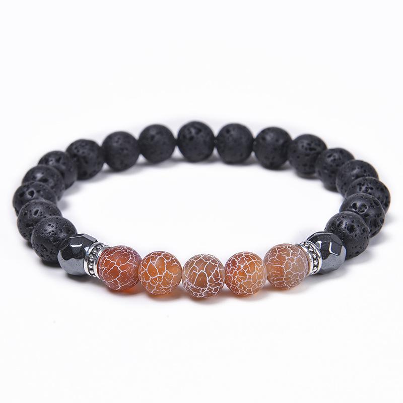 JYL TS Bracelet Crown  Faceted Beaded Elegant Boosts Grace & Prosperity Weathered Agate-3