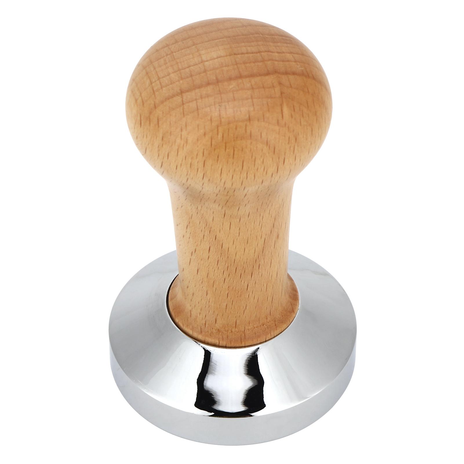 

58mm Coffee Tamper Coffee Powder Hand Tamper Press Hammer Coffee Machine AccessoriesWood Color 58mm Thread Base L