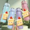 1PC Slice Cream Cake Food Print 750ml Color Plastic Sports Water Bottle Leakproof Flip Straw Lid Suitable for Sports Office Home Use