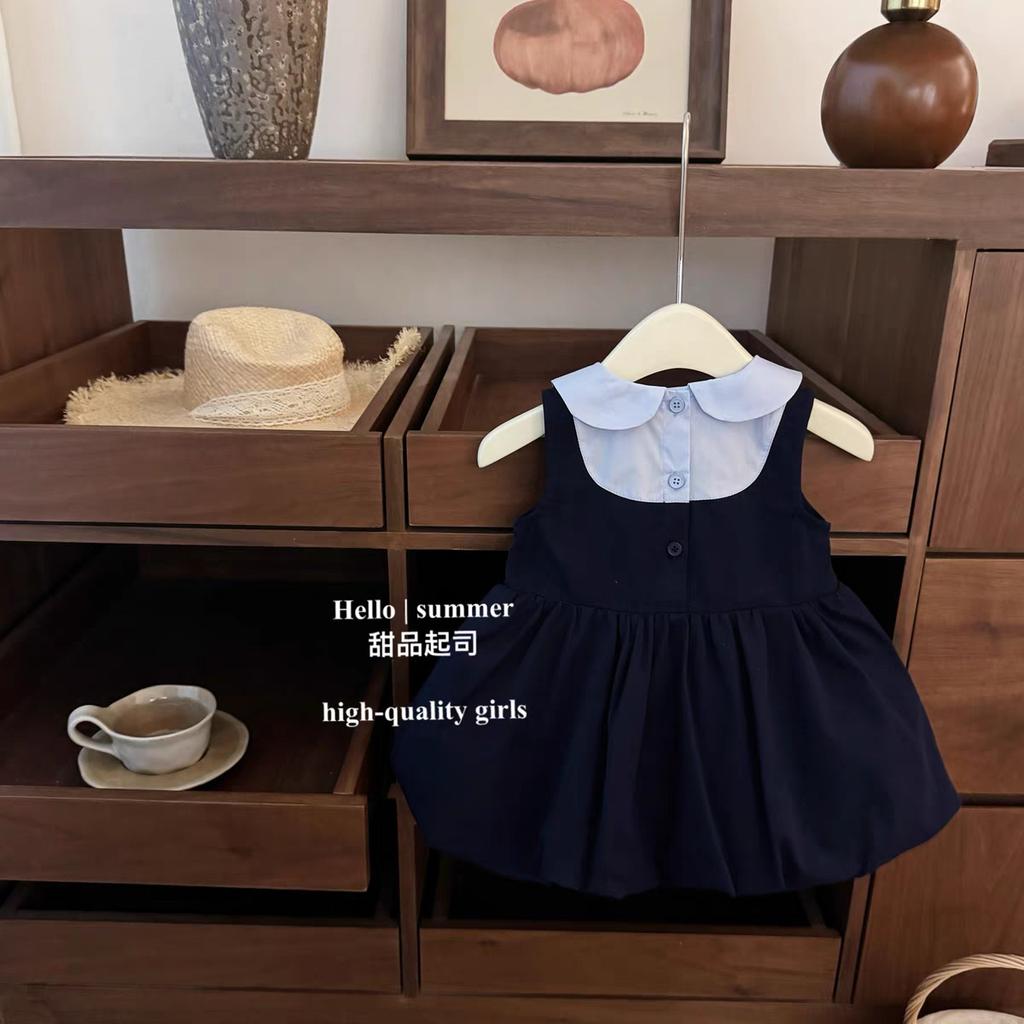 Summer Girls Bunny Officer Cosplay Dress JK Peter Pan Collar Academy Bud Princess Skirt For Kids