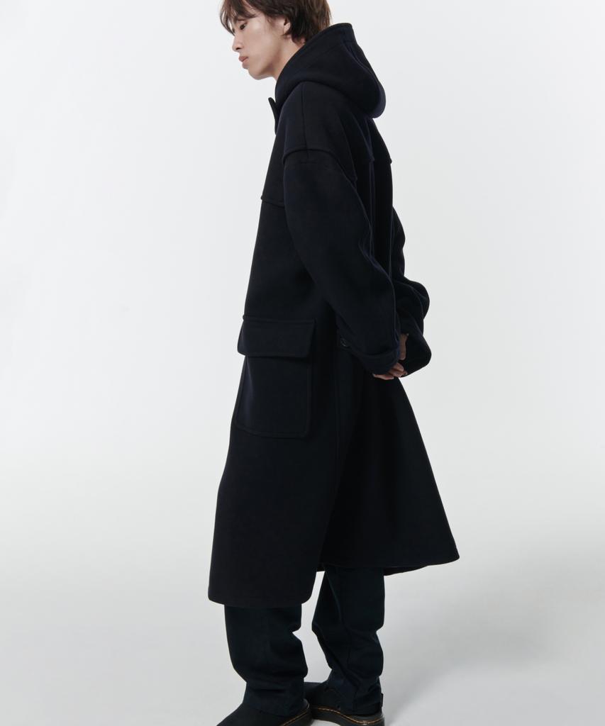 Musinsa Standard Wool Blend Extra Oversized Duffle Coat [Navy]