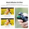 K&F Concept Magnetic Wide Angle Lens & Effect & ND & CPL Filter Set Compatible with DJI Osmo Pocket 3, 4 Pack Wide-Angle Lens CPL Black Diffusion 1/4