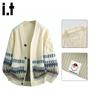 :CHOCOOLATE It Men's Japanese Retro Rhombus V-neck Cardigan Sweater