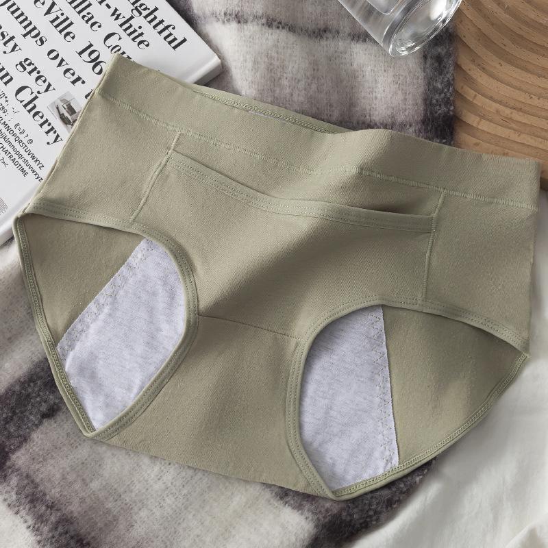 Women's Leak-Proof Pure Cotton Menstrual Panty with Antibacterial Crotch and Pocket Warmer