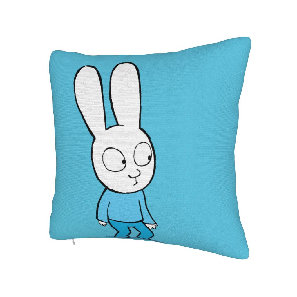 S-Simon Super Rabbit Pillow Cover Cute Funny Pillow Case For Chair Sofa Home Decor Design Pillowcases Birthday Gift