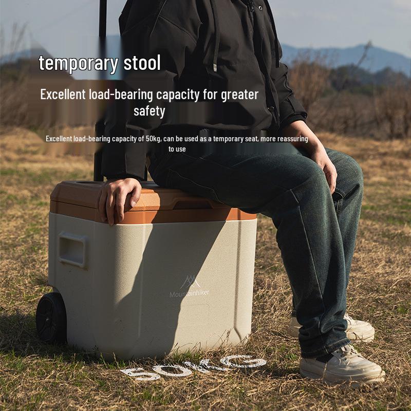 Mountain Guest Portable Insulated Cooler Box for Outdoor Camping, Car, and Trolley Use