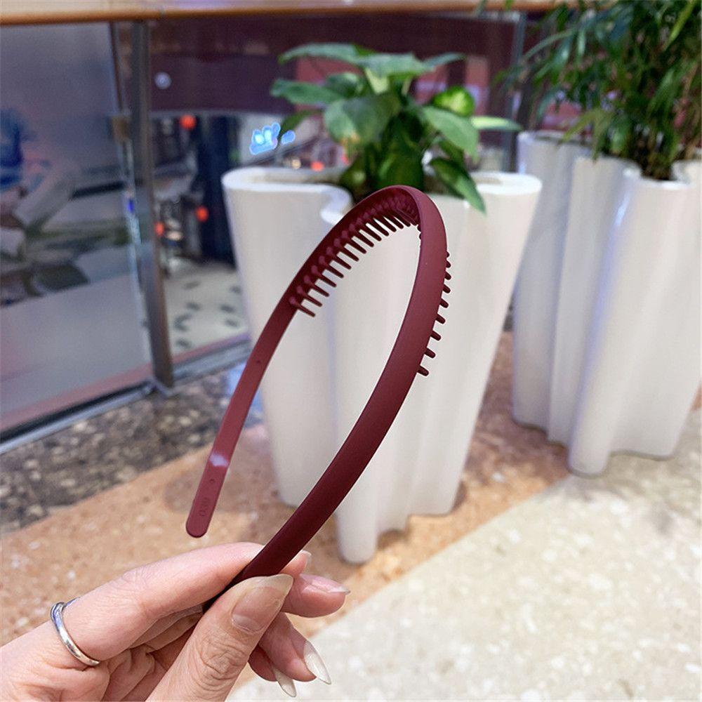 Hair Accessories Solid Color Matte Headband Non-slip Toothed Hair Band