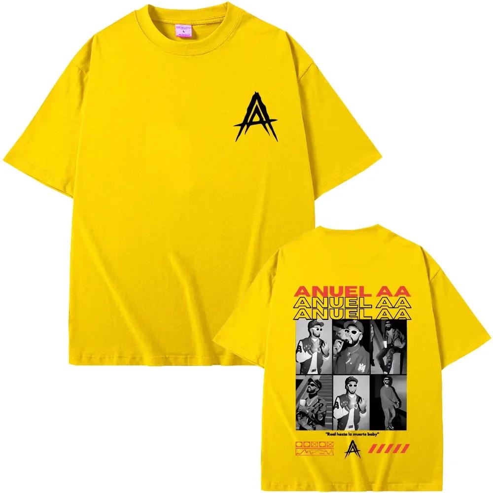 Rapper Anuel Aa Real Hasta La Muerte Baby Graphic Tshirt Unisexs Vintage Fashion Tshirt Unisex Wounisex Hip Hop Oversized Short Sleeve
