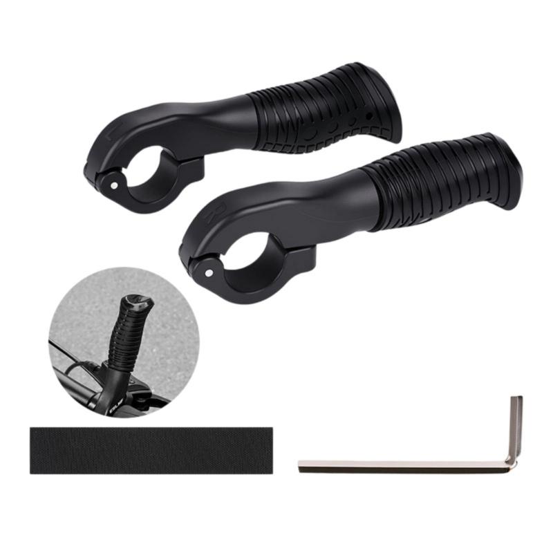 

Light Weight Bike Handle Extenders Soft Rubber Grip Mountain Bike Deputy Handle Nonslip Handle Bar Ends Grips Enduring чёрный