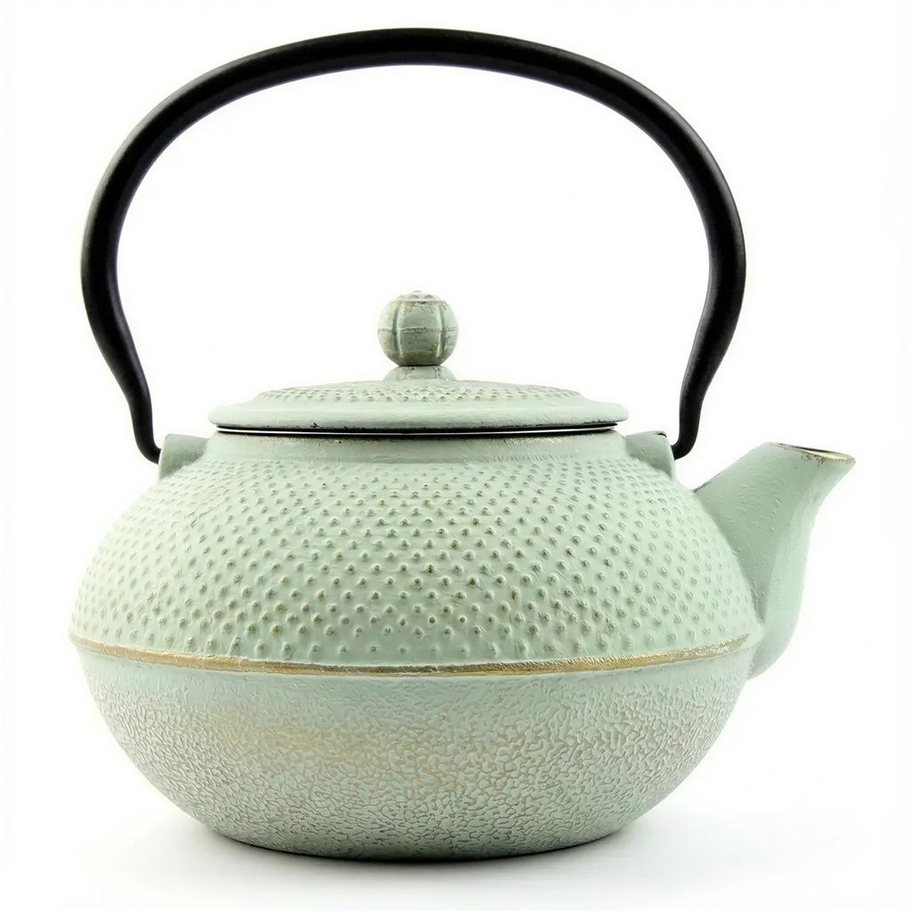 Cast Iron Kettle 1.5L Mint Infuser Steel Strainer For Herbal Tea