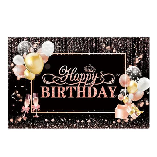 Happy Birthday Banner Hintergrund, Party Foto Hintergrundtuch für Feier, Girlande Flaggen Dekoration für Kinder Frauen, Happy Birthday Zubehör