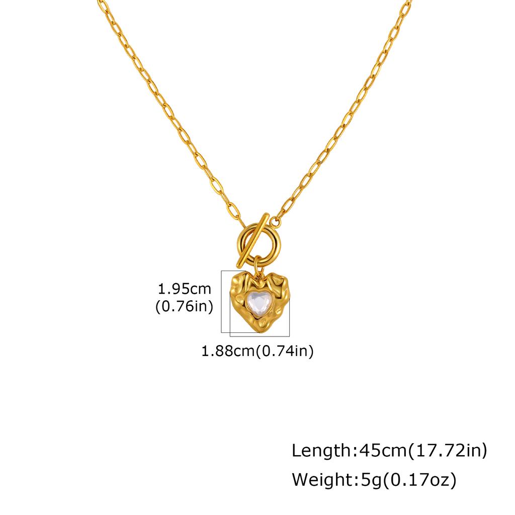 Trendy Chic Shell Conch Strawberry Heart Pendant Stainless Steel OT Buckle Square Chain Necklace for Women Jewelry Gifts