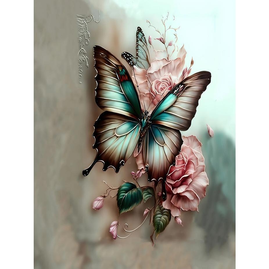 Vibrant Butterfly Print Crew Neck T-Shirt Soft Slight Stretch Polyester Regular Fit Short Sleeve Spring & Summer Womens Casual Clothing