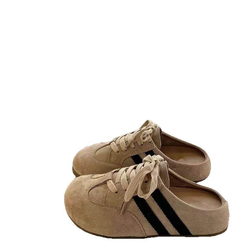 Elegant bag head half slippers spring and summer new soft bottom not tired feet sandals color matching