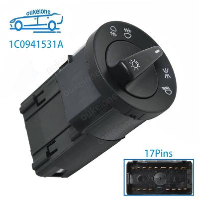 For VW Golf MK4 Passat 3B2 3B3 Polo T5 Bora Sharan Seat 1996-2010 Car Headlight Control Switch Fog Light Knob Button 1C0941531A