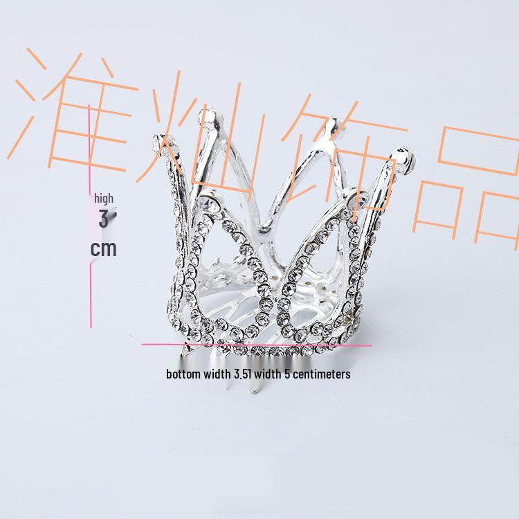 Korean Style Rhinestone Princess Crown Headwear for Girls