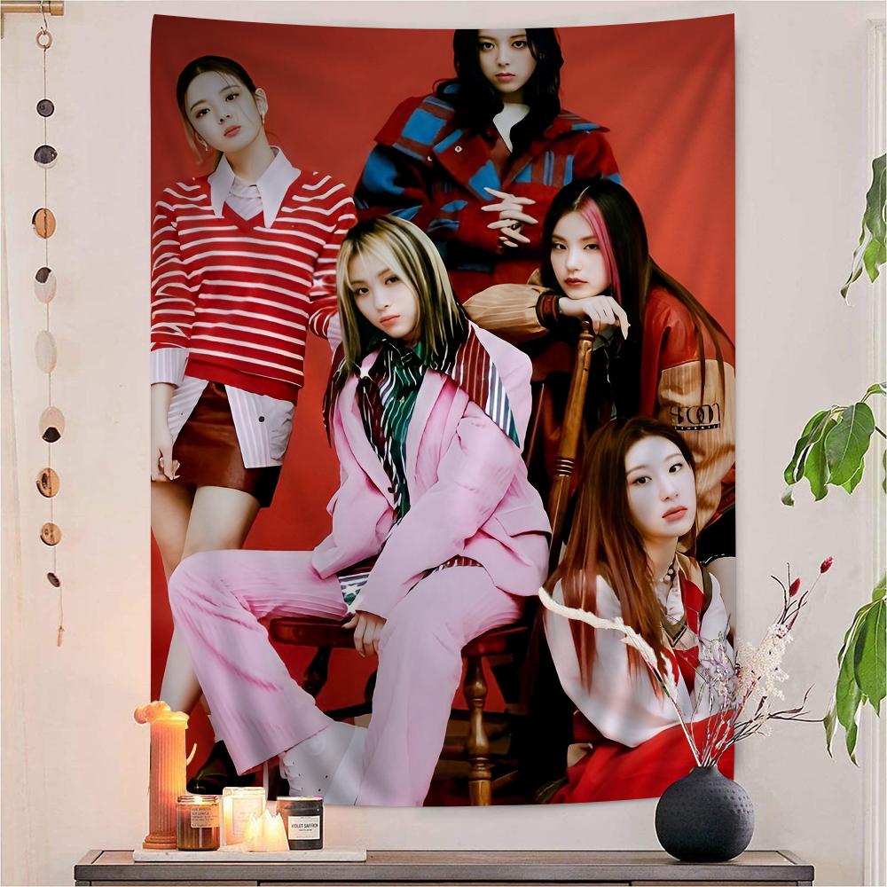Kpop Group Itzy Hanging Bohemian Tapestry Indian Buddha Wall Decoration Witchcraft Bohemian Hippie Cheap Hippie Wall Hanging