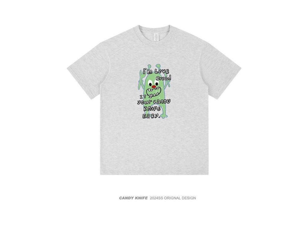 Unisex Hong Kong Style Cartoon Clown Print Pure Cotton Short-Sleeve T-Shirt