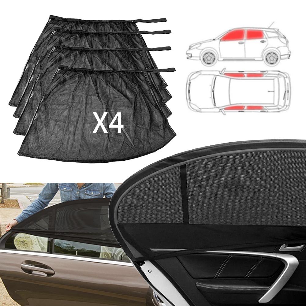 

Car Sun Shade Protector Parasol Covers 2PCS Front/Rear Window Mesh Auto UV Protect Curtain SUV Auto Sunshade Mesh Accessories SUV 2 front 2 rear