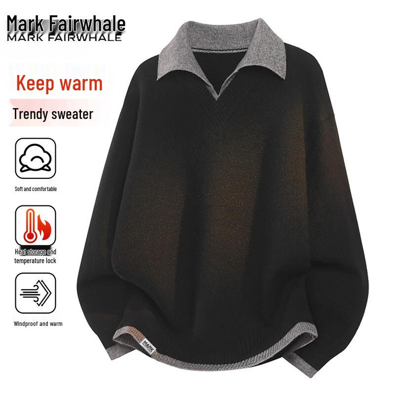 

Mark Fairwhale Men s Autumn/Winter Pullover Knit Sweater 4XL